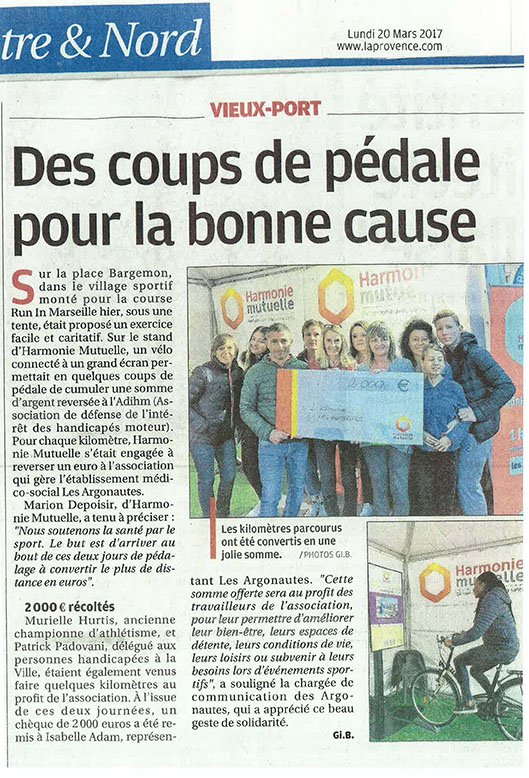 La provence du 20.03.17 Vélo connecté Run In Marseille